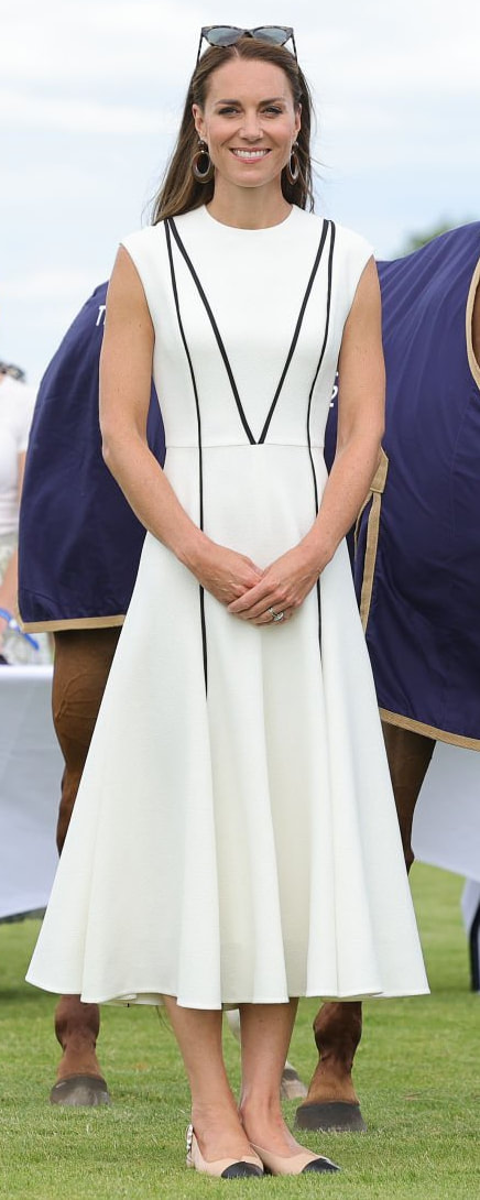 Emilia Wickstead Denvella Belted Dress as seen on Kate Middleton, The Duchess of Cambridge.