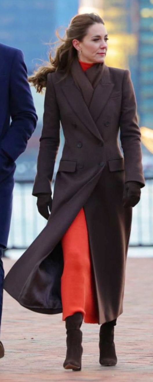 Gabriela Hearst Epper Midi Skirt in Spice as seen on Kate Middleton, Princess of Wales.
