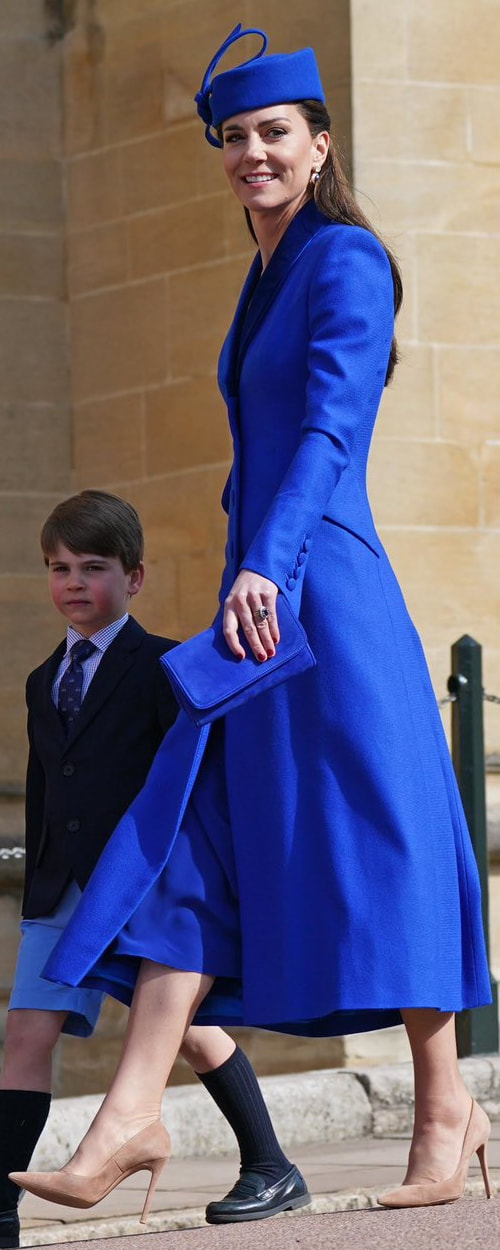 Emmy London Natasha Clutch in Cobalt Blue as seen on Kate Middleton, Princess of Wales.