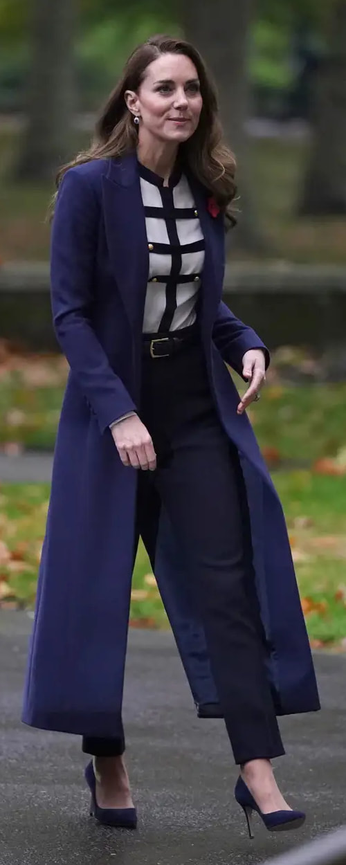 LK Bennett Frieda Crepe Cigarette Trousers as seen on Kate Middleton, The Duchess of Cambridge.