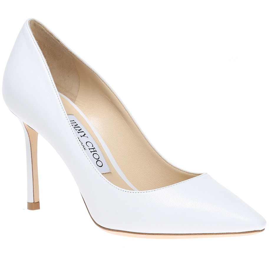  Jimmy Choo 'Romy 85' Pumps in White Leather 