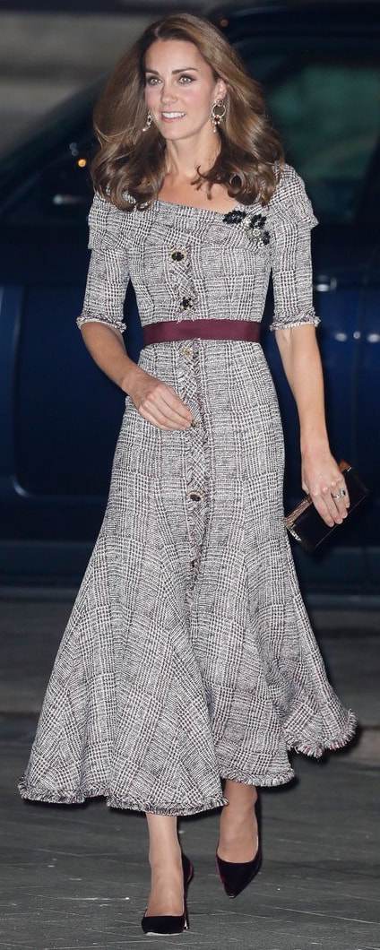Erdem Iman Tweed Midi Dress as seen on Kate Middleton, The Duchess of Cambridge at Opening of Photography Centre at the V&A Museum