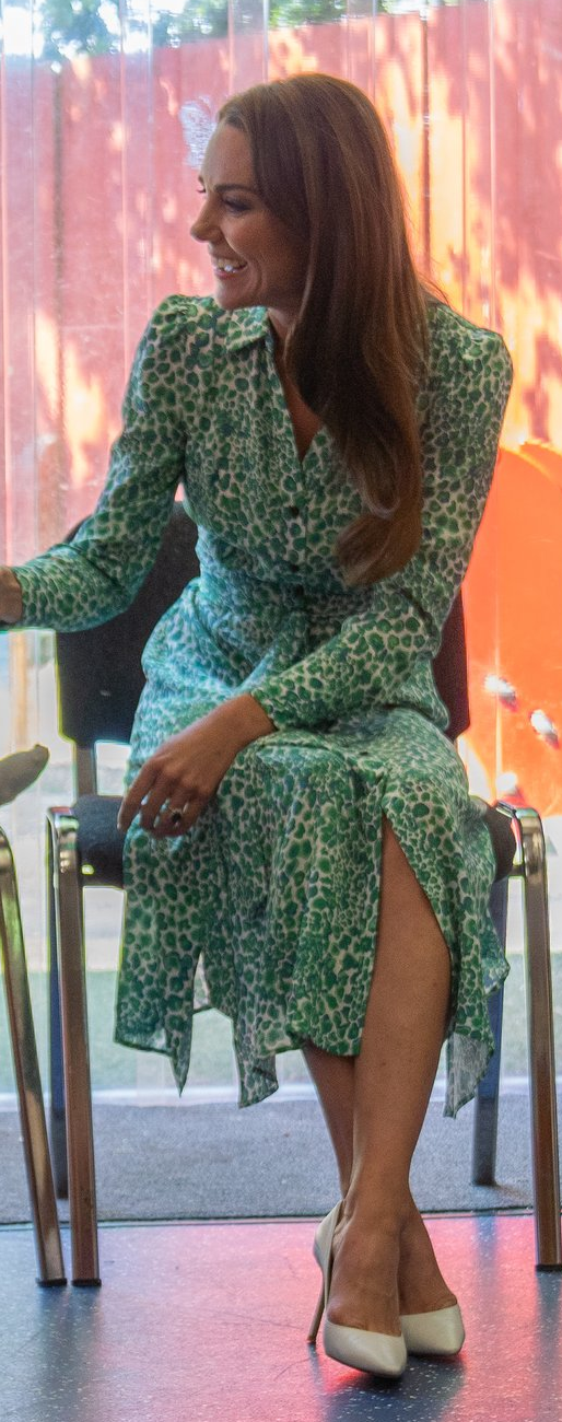 Kiki Classics Green Amethyst Pear Drop Earrings as seen on Kate Middleton, Princess of Wales.