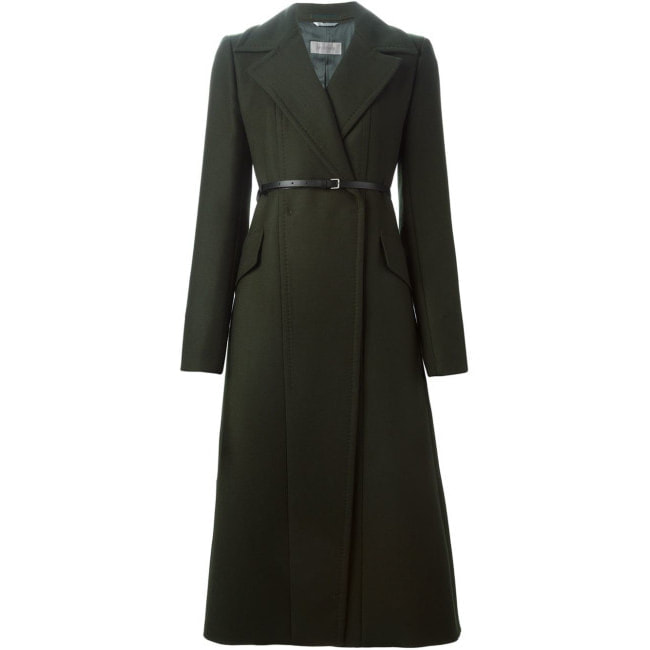 dark green Sportmax long wool coat