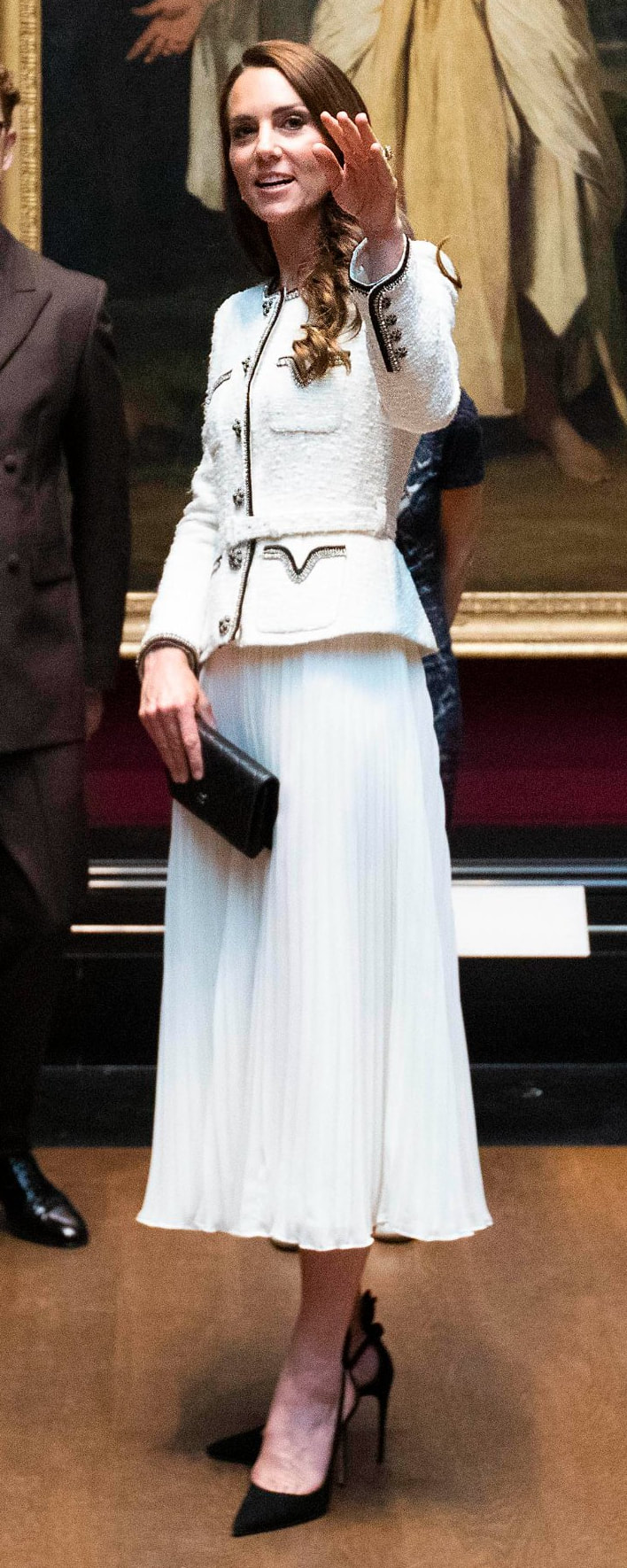 Self-Portrait Tailored Embellished Belted Midi Dress as seen on Kate Middleton, Princess of Wales.