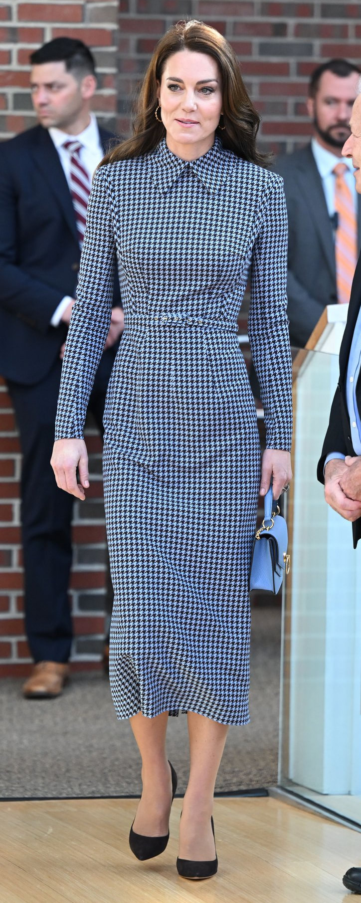 Mulberry Harlow Satchel in Cloud Blue​ as seen on Kate Middleton, Princess of Wales.