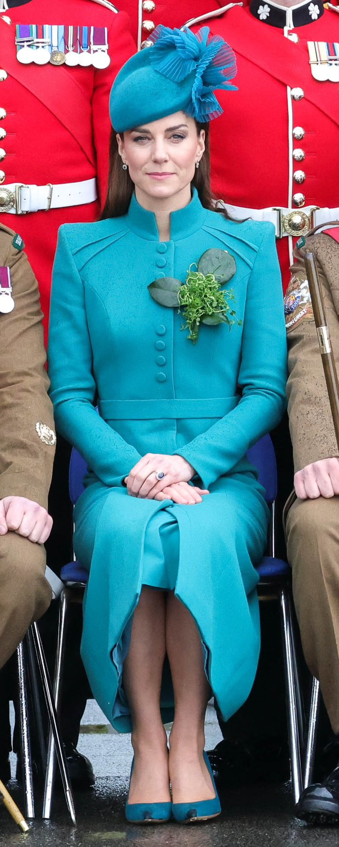 Sean Barrett Felt Saucer Hat in Navy as seen on Kate Middleton, Princess of Wales.