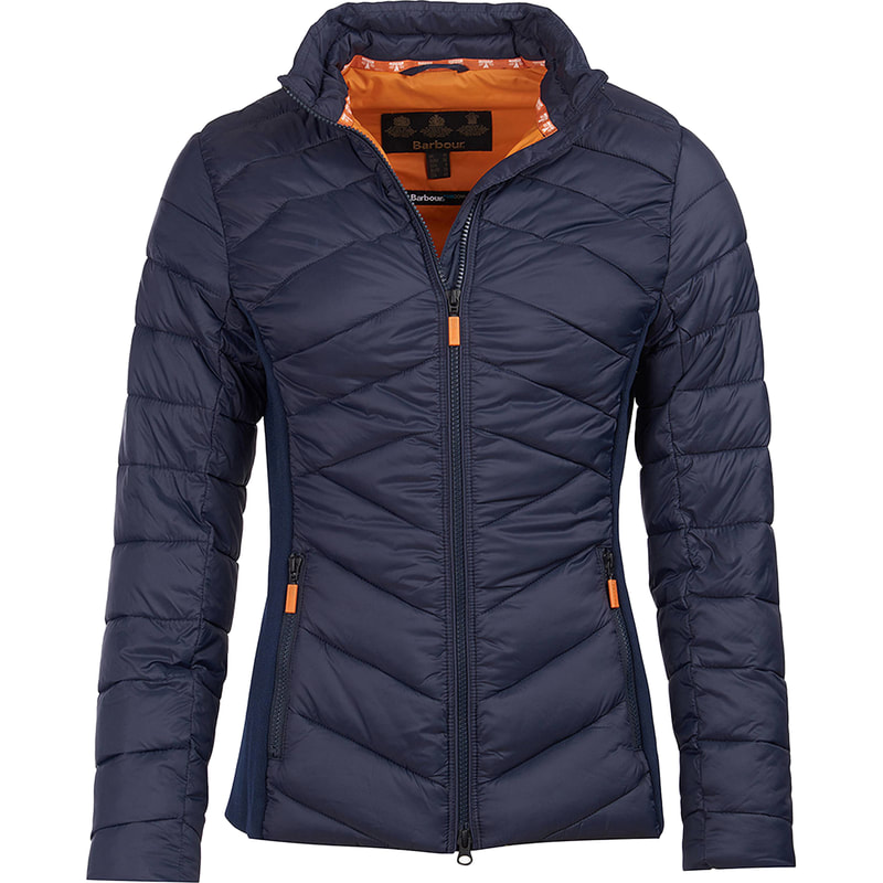 Barbour 'Longshore' Quilted Jacket in Navy/Marigold