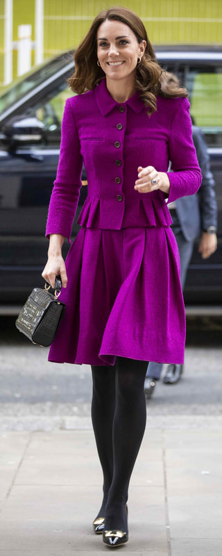 Rupert Sanderson Nada Black Patent Pebble Pumps as seen on Kate Middleton, The Duchess of Cambridge.