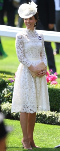 Loeffler Randall Tab Blush Lizard-Effect Leather Clutch as seen on Kate Middleton, The Duchess of Cambridge at Royal Ascot