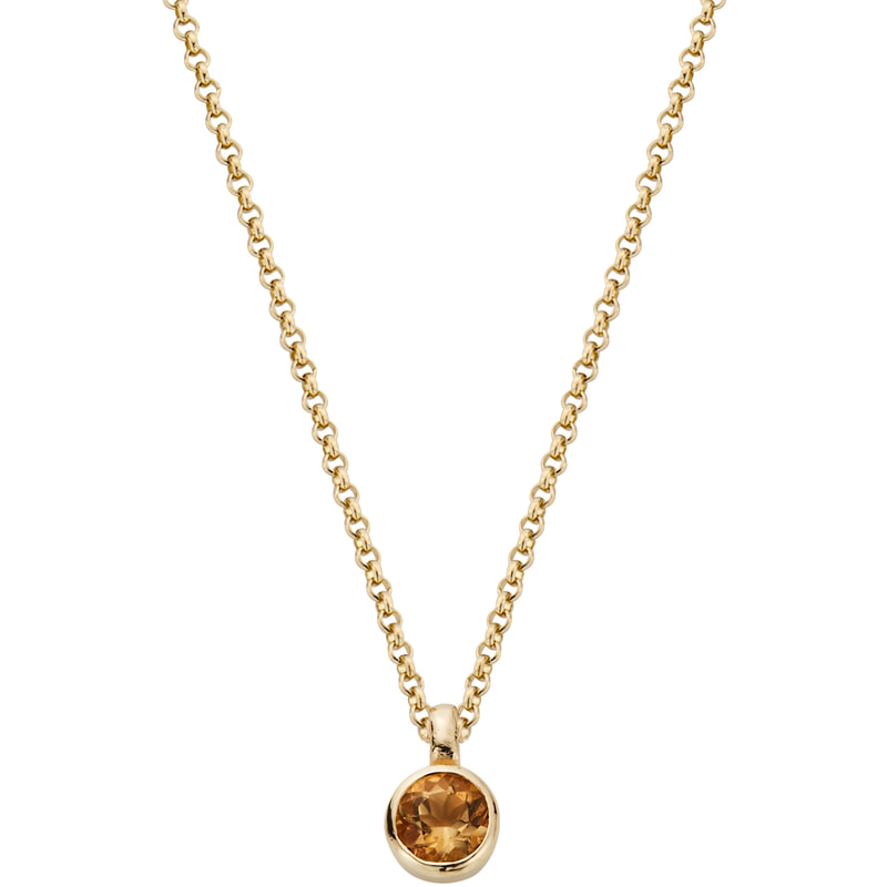 9ct Yellow Gold Citrine Pendant & Chain at Segal's Jewellers