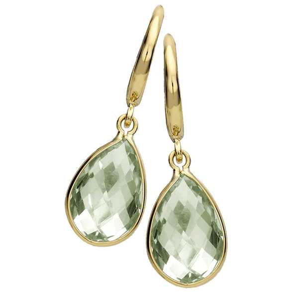 Kiki Classics Green Amethyst Pear Drop Earrings