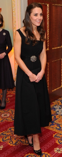 Temperley Black Crystal Bow Belt​ as seen on Kate Middleton, the Duchess of Cambridge.