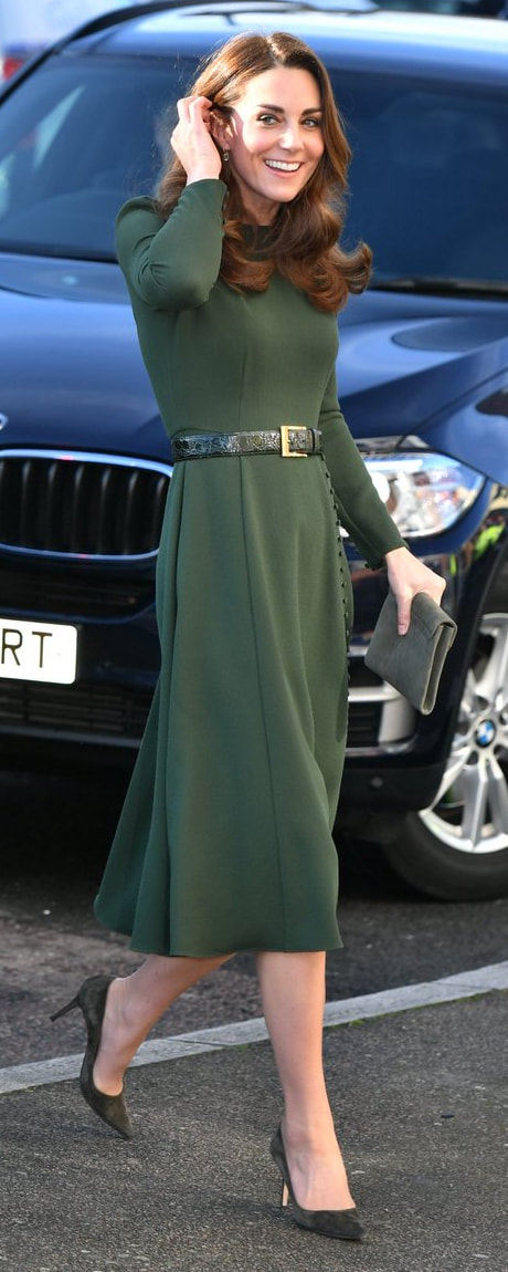 Beulah London Yahvi Olive Green Midi Dress as seen on Kate Middleton, The Duchess of Cambridge
