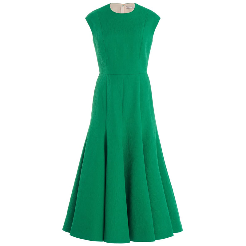 Roland Mouret Drape-Detail Cady Midi Dress in Green - Kate Middleton ...