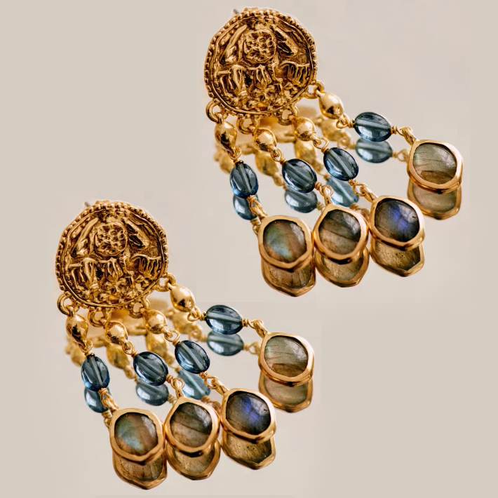 Sézane 'Dina' Earrings in Ocean Blue