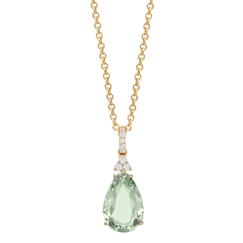 KIKI 'Candy' mini green amethyst and diamond pendant necklace