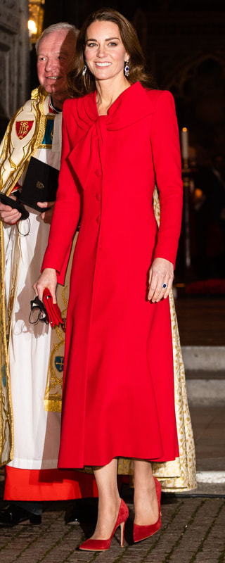 Catherine Walker Red Beau Tie Wool Coat as seen on Kate Middleton, The Duchess of Cambridge.