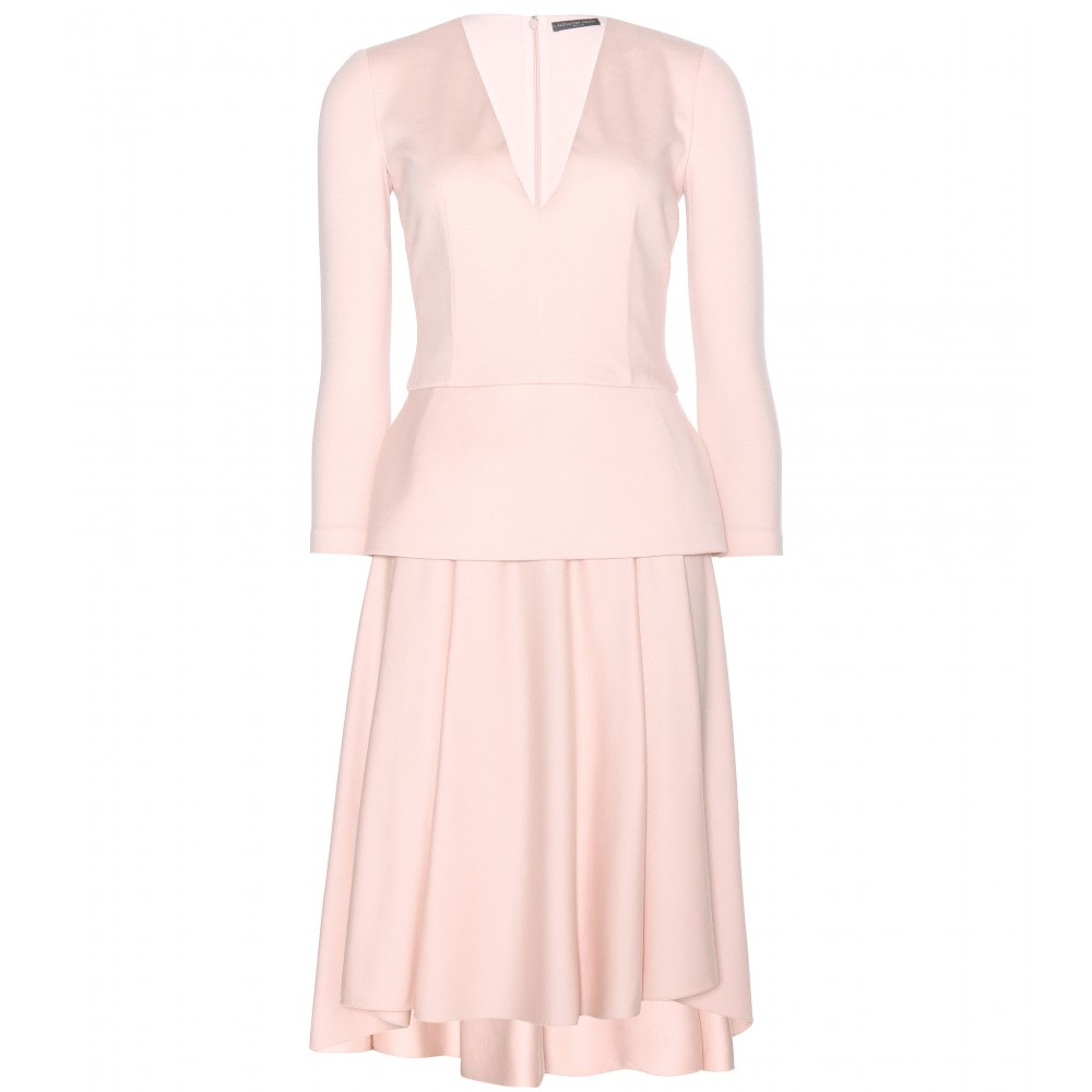 Alexander McQueen pink wool peplum dress aso Duchess of Cambridge - Kate Middleton