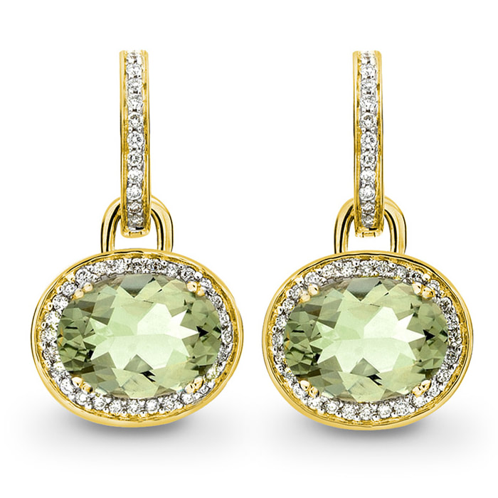 KIKI Classic Green Amethyst Diamond Earrings