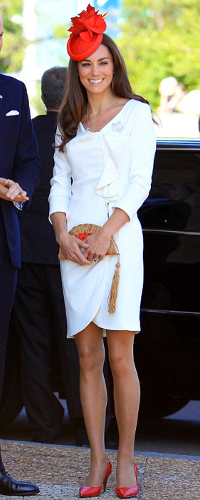 Anya Hindmarch Woven Fan Clutch as seen on Kate Middleton, the Duchess of Cambridge: