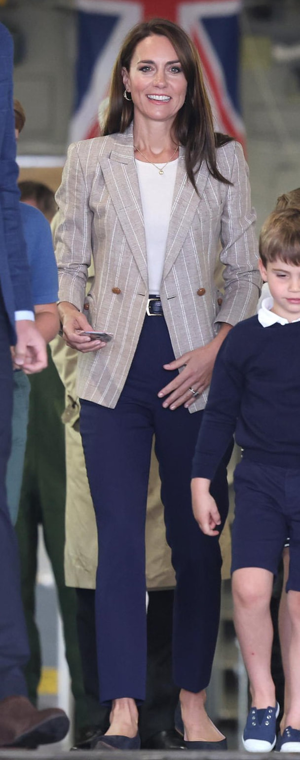 Blazé Milano Wind Hunter Charmer Pinstriped Blazer as seen on Kate Middleton, Princess of Wales.