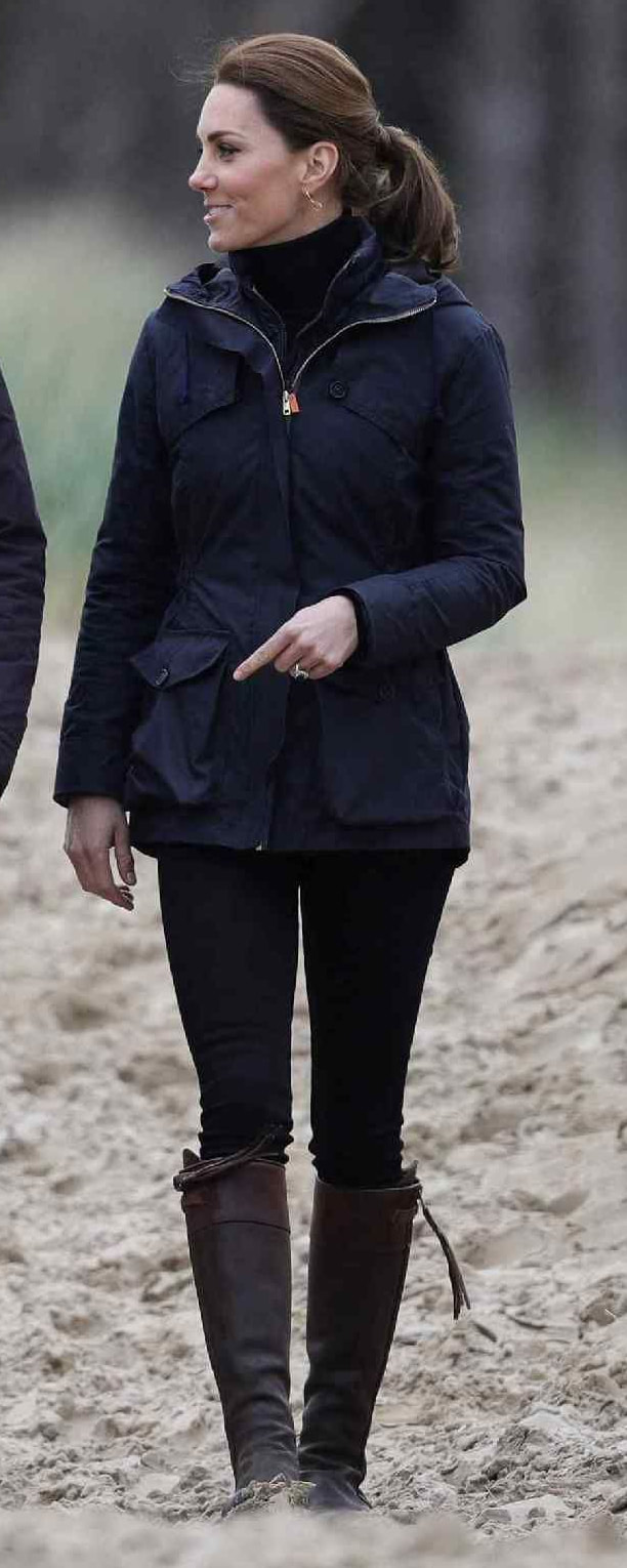 Troy London Wax Parka in Khaki as seen on Kate Middleton, The Duchess of Cambridge.