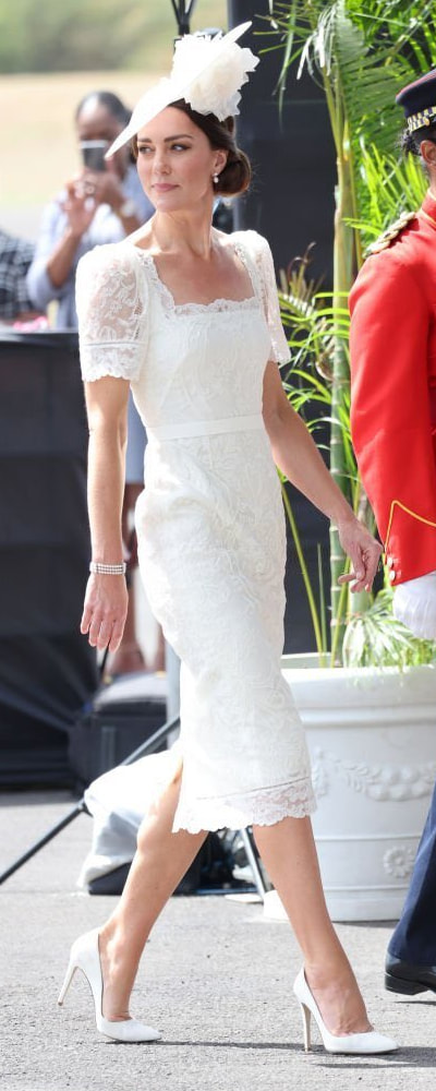 Emmy London Rebecca Ivory Suede Pumps as seen on Kate Middleton, The Duchess of Cambridge.