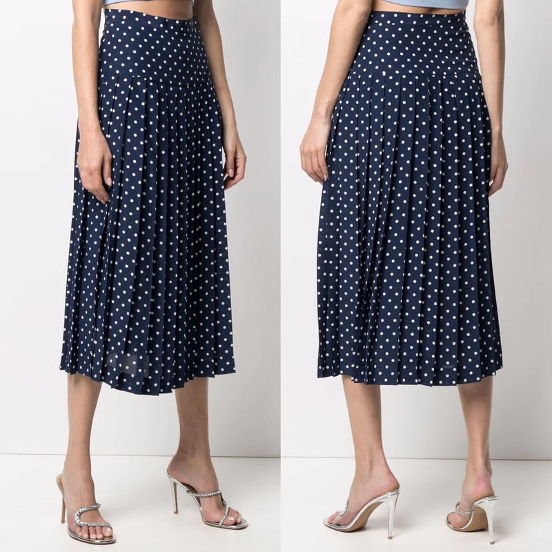 Alessandra Rich polka dot-print pleated skirt