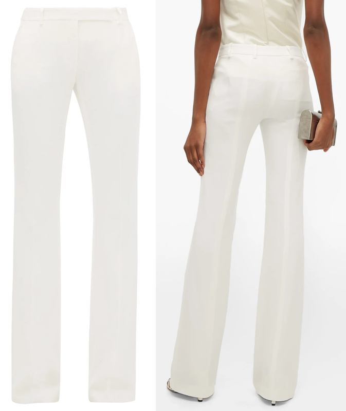 Alexander McQueen flared crepe tailored trousers