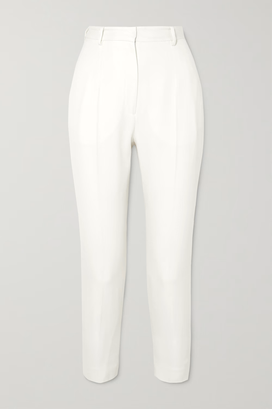 Alexander McQueen Grain de poudre wool slim-leg pants in White