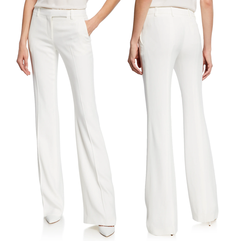Alexander McQueen Crepe Suit Trousers in White