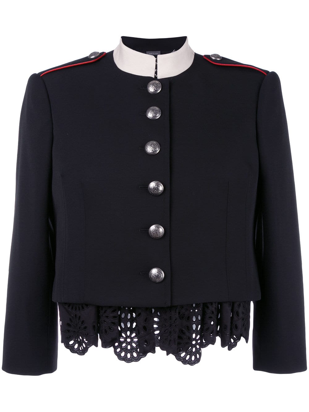 Alexander McQueen Military Jacket with Lace Inserts
