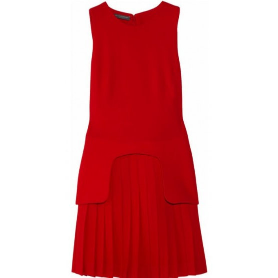 Alexander McQueen Red Peplum Pleated Dress