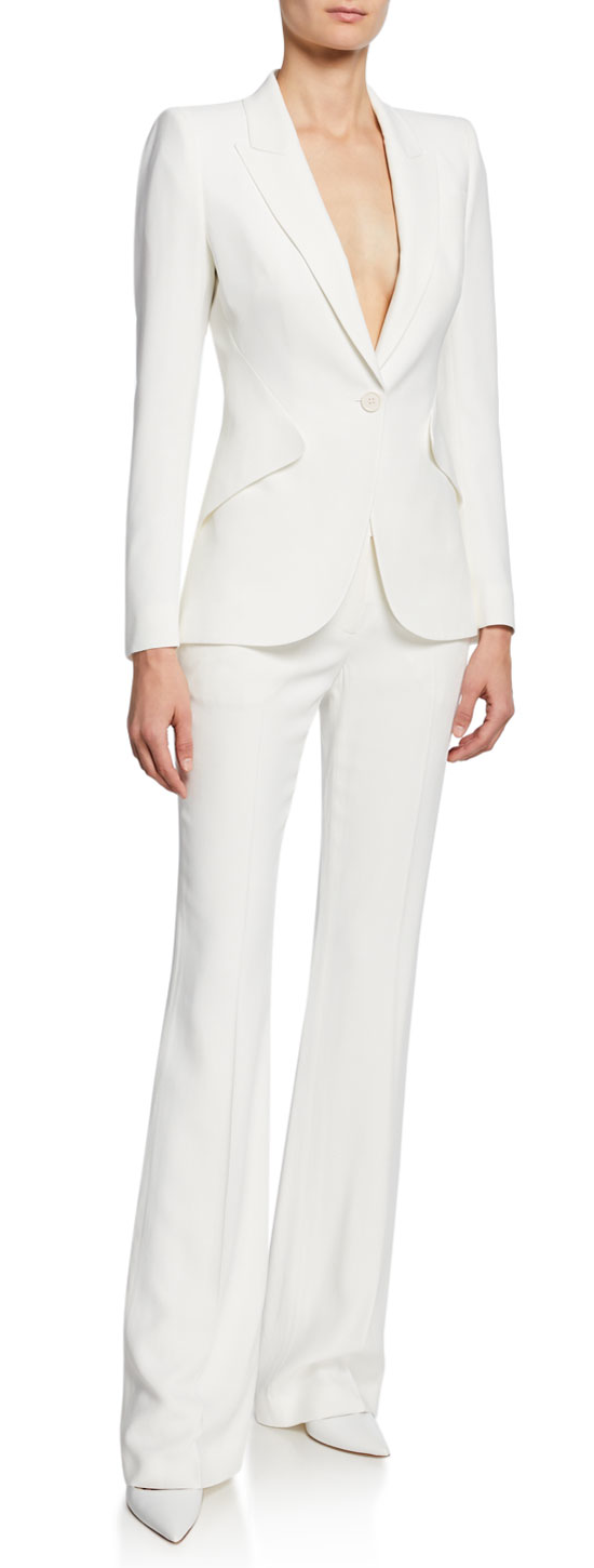 Alexander McQueen tailored suit in white
