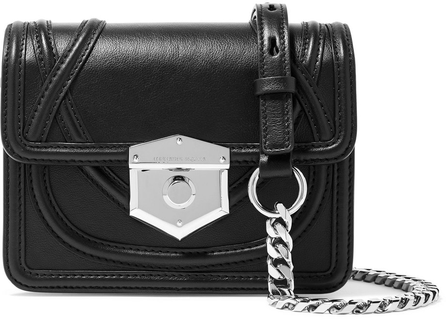 Alexander McQueen 'Wicca' mini satchel in black piped leather