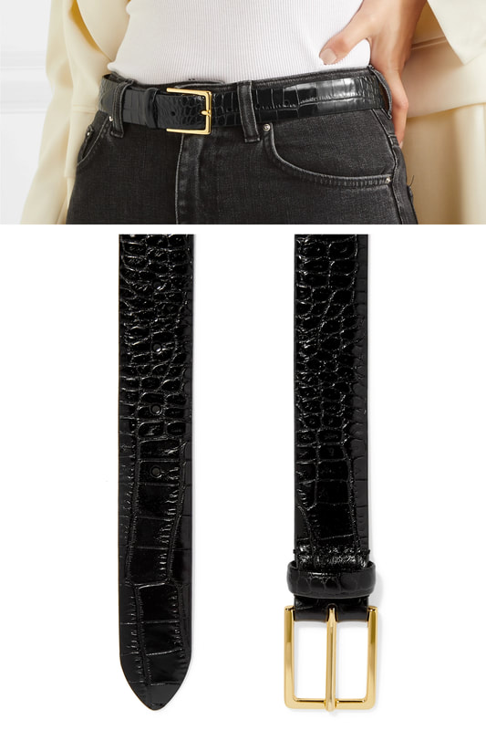 Anderson's black Croc-effect Leather Belt