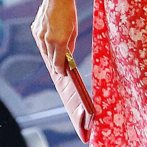 Duchess Kate carries Anya Hindmarch red lizard skin clutch