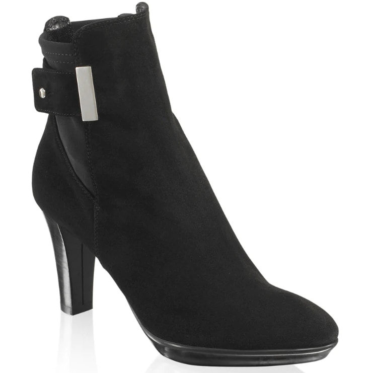 Aquatalia 'Ruby-Dry' Platform Ankle Boot in Black Suede