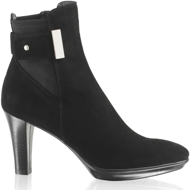 Aquatalia Ruby Dry Platform Ankle Boot in Black Suede