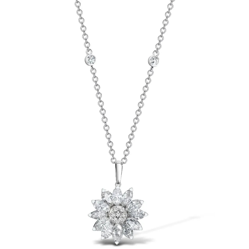 Asprey London Daisy Heritage Diamond Pendant Necklace