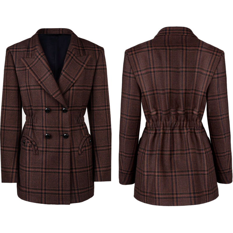 BLAZÉ MILANO Lahloo Anyway double-breasted checked wool blazer in brown