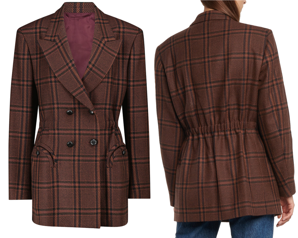 BLAZÉ MILANO 'Lahloo' Anyway double-breasted checked wool blazer in brown 