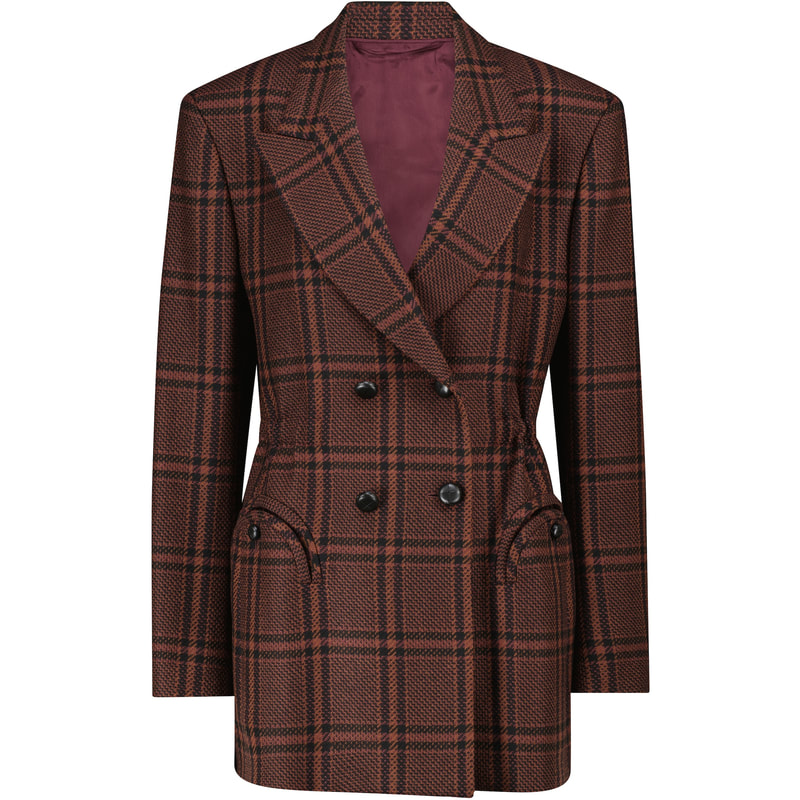 BLAZÉ MILANO Lahloo Anyway double-breasted checked wool blazer in brown