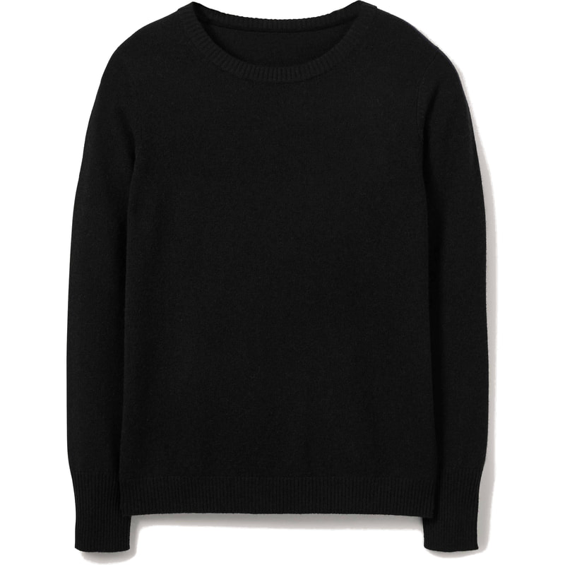 Boden Cashmere Crewneck Sweater in Black.