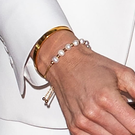 Kate wears Steelz and Mantraz 'She's Royal' Cuff and a new pearl slider bracelet