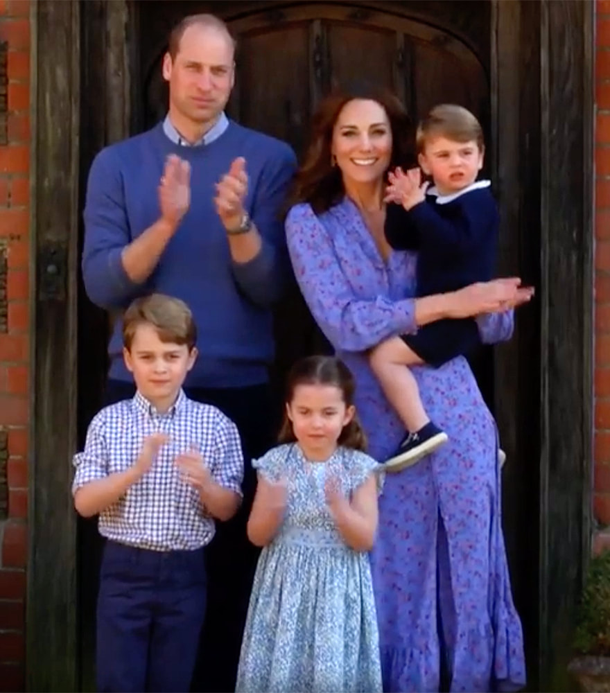 The Duke and Duchess of Cambridge were joined by Prince George, Princess Charlotte, and Prince Louis for Clap for Carers