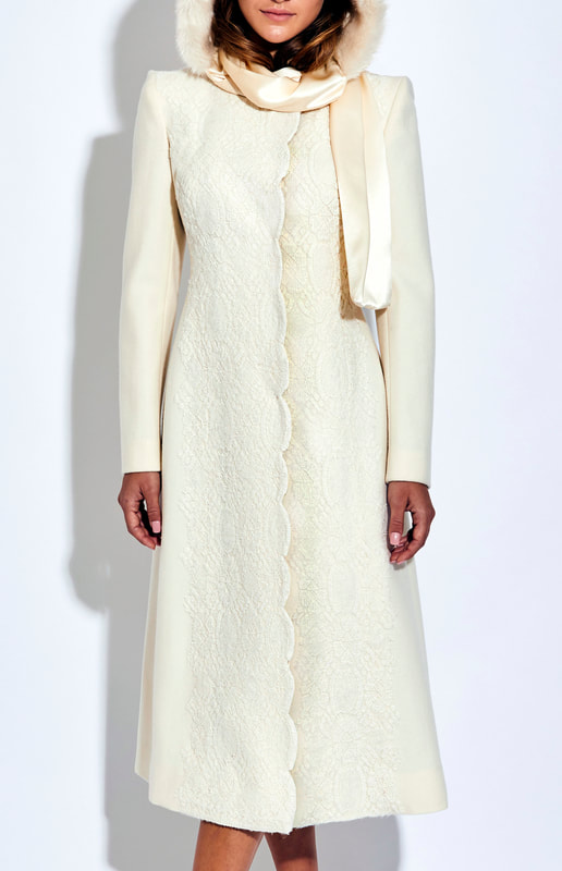 Catherine Walker Valeria winter white wool coat.