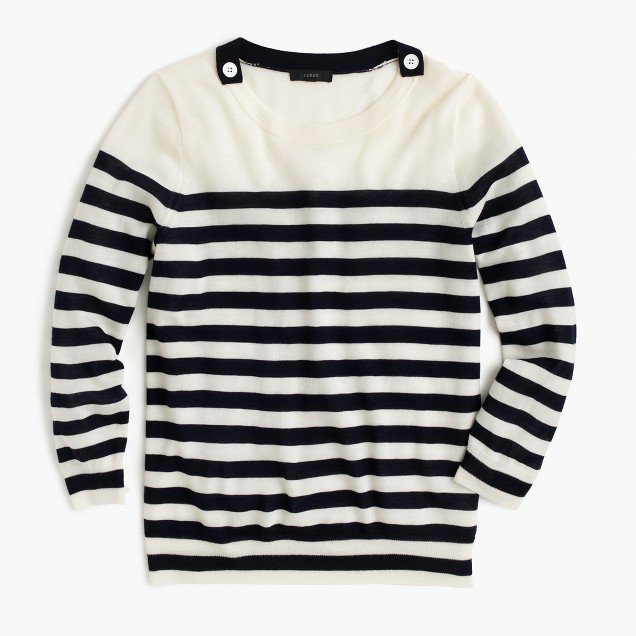J.Crew 'Tippi' Ivory/Navy Striped Sweater
