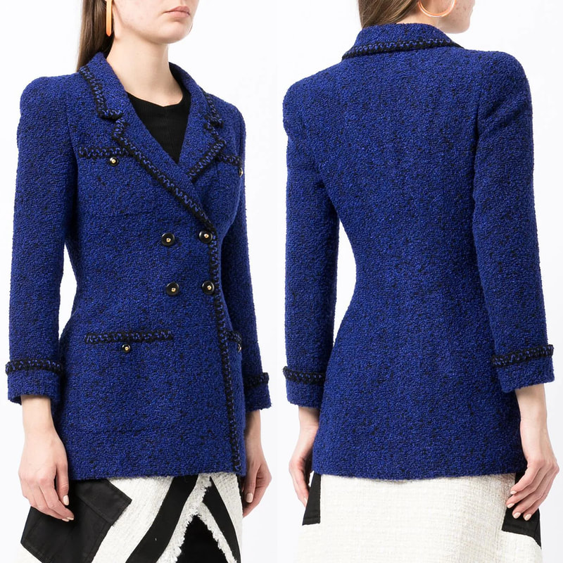 Chanel 1995 Trimmed Double-Breasted Jacket in Cobalt Blue